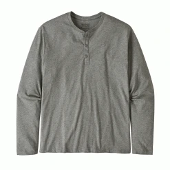Patagonia Tops Men's Long-Sleeved Organic Cotton Lightweight Henley Pullover - Feather Grey