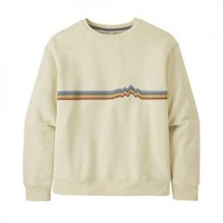 Patagonia Tops Women's Ridge Rise Stripe Uprisal Crew Sweatshirt - Birch White