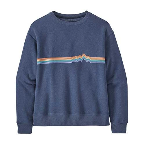 Patagonia Women's Ridge Rise Stripe Uprisal Crew Sweatshirt - Current Blue Tops 1 Patagonia Women's Ridge Rise Stripe Uprisal Crew Sweatshirt - Current Blue Tops