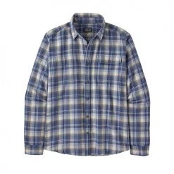 Patagonia Men's Long Sleeve Cotton In Conversion Fjord Flannel Shirt - Libbey: Current Blue
