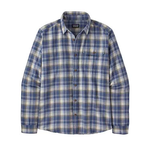 Patagonia Men's Long Sleeve Cotton In Conversion Fjord Flannel Shirt - Libbey: Current Blue 1 Patagonia Men's Long Sleeve Cotton In Conversion Fjord Flannel Shirt - Libbey: Current Blue