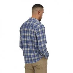 Patagonia Men's Long Sleeve Cotton In Conversion Fjord Flannel Shirt - Libbey: Current Blue 5 Patagonia Men's Long Sleeve Cotton In Conversion Fjord Flannel Shirt - Libbey: Current Blue