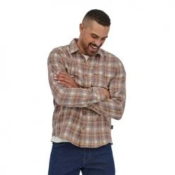 Patagonia Men's Long Sleeve Cotton In Conversion Fjord Flannel Shirt - Libbey: Dusky Brown Apparel