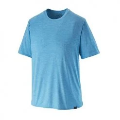 Patagonia Tops Men's Capilene Cool Daily Shirt - Lago Blue: Fin Blue X-Dye