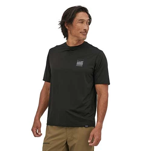 Patagonia Apparel Men's Capilene Cool Daily Graphic Shirt - Alpine Icon: Black 4 Patagonia Apparel Men's Capilene Cool Daily Graphic Shirt - Alpine Icon: Black
