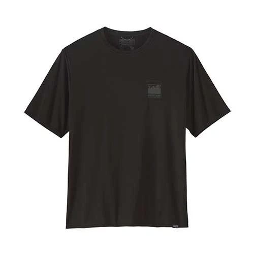 Patagonia Apparel Men's Capilene Cool Daily Graphic Shirt - Alpine Icon: Black 1 Patagonia Apparel Men's Capilene Cool Daily Graphic Shirt - Alpine Icon: Black