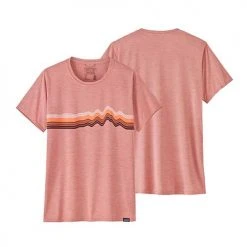 Patagonia Women's Capilene Cool Daily Graphic Shirt - Ridge Rise Stripe: Sunfade Pink X-Dye Tops
