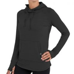 Free Fly Tops Women's Bamboo Fleece Pullover Hoody - Heather Black