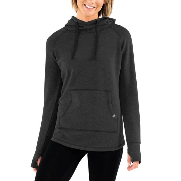 Free Fly Tops Women's Bamboo Fleece Pullover Hoody - Heather Black 3 Free Fly Tops Women's Bamboo Fleece Pullover Hoody - Heather Black