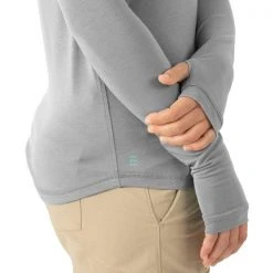 Free Fly Tops Women's Bamboo Midweight Long Sleeve Shirt - Heather Grey 5 Free Fly Tops Women's Bamboo Midweight Long Sleeve Shirt - Heather Grey