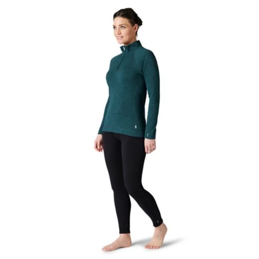 Smartwool Tops Women's Merino 250 Baselayer 1/4 Zip Top - Twilight Blue Heather 2 Smartwool Tops Women's Merino 250 Baselayer 1/4 Zip Top - Twilight Blue Heather