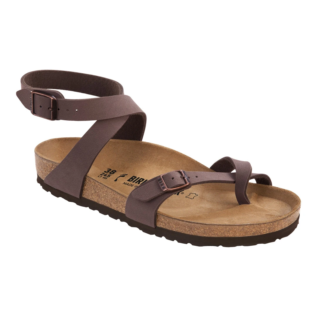 Birkenstock Women's Yara Cork Mocha Birko-Flor Nubuck Sandal- Regular/Wide 1 Birkenstock Women's Yara Cork Mocha Birko-Flor Nubuck Sandal- Regular/Wide