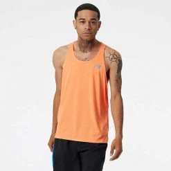 New Balance Men's Impact Run Singlet - Vibrant Orange Heather