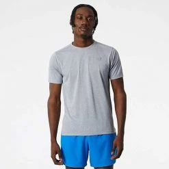 New Balance Apparel Men's Impact Run Short Sleeve Top - Athletic Grey