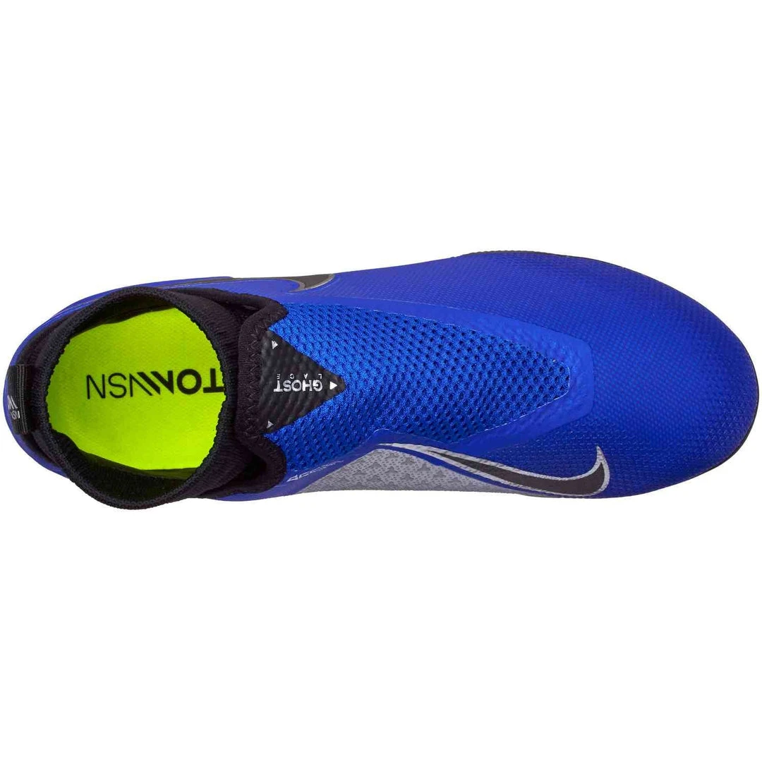 Nike React Phantom Vision Pro Dynamic Fit Indoor Soccer Cleat - Racer Blue/Black/Metallic Silver 3 Nike React Phantom Vision Pro Dynamic Fit Indoor Soccer Cleat - Racer Blue/Black/Metallic Silver