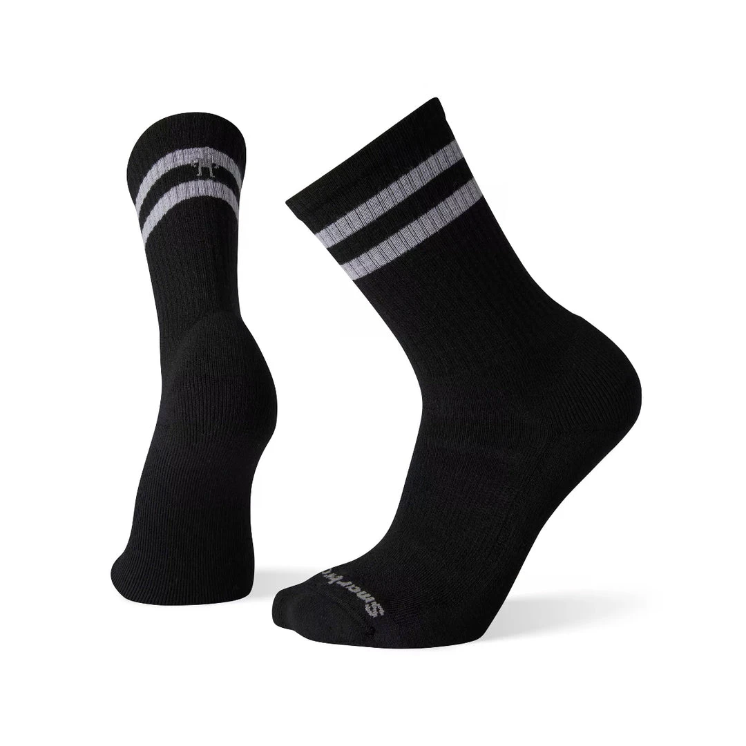 Smartwool Socks Men's Athletic Light Elite Stripe Crew Sock - Black 1 Smartwool Socks Men's Athletic Light Elite Stripe Crew Sock - Black
