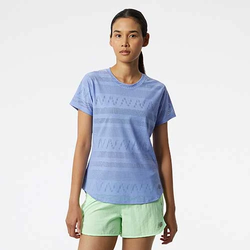 New Balance Tops Women's Q Speed Jacquard Short Sleeve - Vibrant Violet 1 New Balance Tops Women's Q Speed Jacquard Short Sleeve - Vibrant Violet