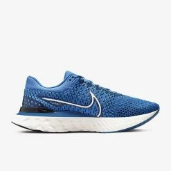 Men's Nike React Infinity 3 Running Shoe -Blue Glow/White/Black- Regular (D) Shoes