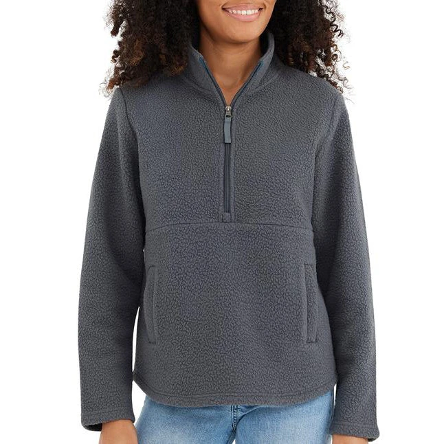 Free Fly Women's Bamboo Sherpa Fleece Half Zip - Iron Grey Tops 1 Free Fly Women's Bamboo Sherpa Fleece Half Zip - Iron Grey Tops