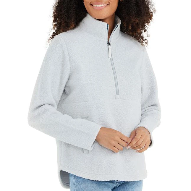 Free Fly Women's Bamboo Sherpa Fleece Half Zip - Light Grey 1 Free Fly Women's Bamboo Sherpa Fleece Half Zip - Light Grey