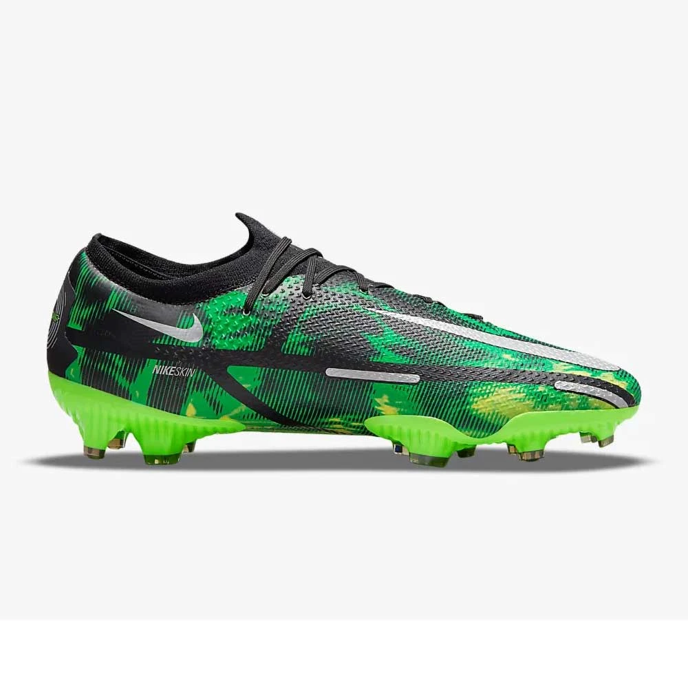 Nike Soccer Unisex Phantom GT2 Pro SW FG - Black/MTLC Platinum Green-Regular (D) 1 Nike Soccer Unisex Phantom GT2 Pro SW FG - Black/MTLC Platinum Green-Regular (D)