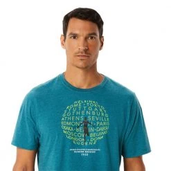 Asics Apparel Men's Graphic Short Sleeve WCH - Velvet Pine Heather 7 Asics Apparel Men's Graphic Short Sleeve WCH - Velvet Pine Heather