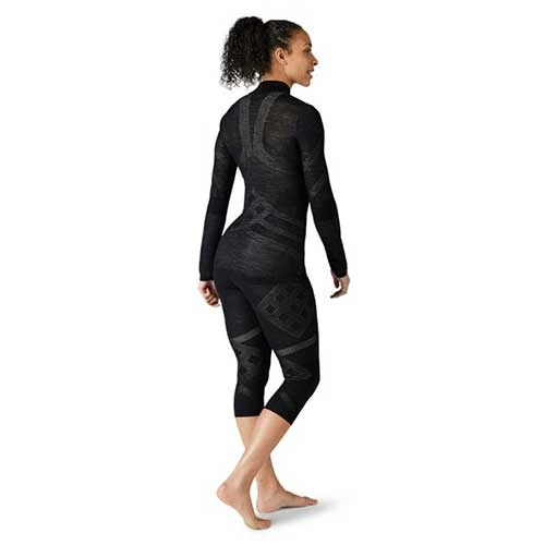 Smartwool Women's Intraknit Merino 200 1/4 Zip - Black/White Tops 3 Smartwool Women's Intraknit Merino 200 1/4 Zip - Black/White Tops