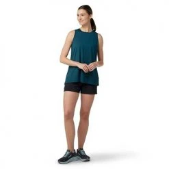 Smartwool Women's Merino Sport 120 High Neck Tank - Twilight Blue Tops