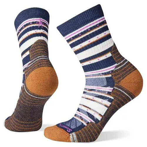 Smartwool Women's Performance Hike Light Cushion Stitch Stripe Mid Crew Socks - Deep Navy 1 Smartwool Women's Performance Hike Light Cushion Stitch Stripe Mid Crew Socks - Deep Navy