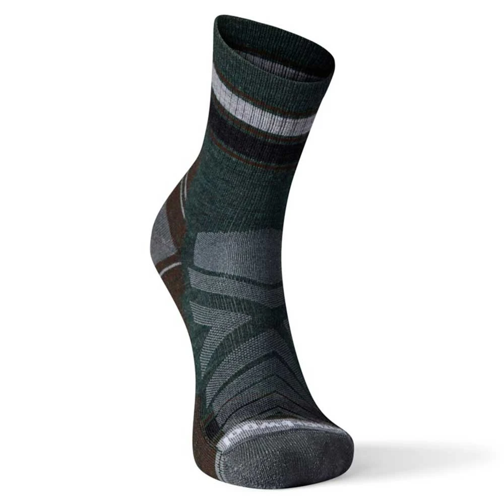 Smartwool Men's Hike Light Cushion Striped Mid Crew Socks - Dark Sage 1 Smartwool Men's Hike Light Cushion Striped Mid Crew Socks - Dark Sage