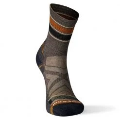 Smartwool Accessories Men's Hike Light Cushion Striped Mid Crew Socks - Taupe