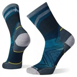 Smartwool Men's Run Zero Cushion Mid Crew Pattern Socks - Black