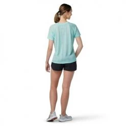 Smartwool Tops Women's Merino Sport 120 Short Sleeve - Bleached Aqua Heather 5 Smartwool Tops Women's Merino Sport 120 Short Sleeve - Bleached Aqua Heather