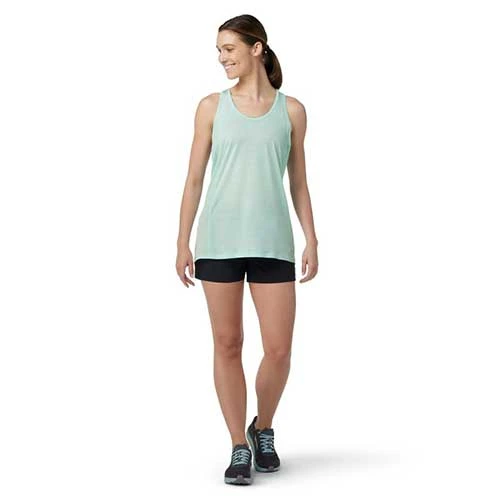 Smartwool Women's Merino Sport 120 Racerback Tank - Bleached Aqua Heather 2 Smartwool Women's Merino Sport 120 Racerback Tank - Bleached Aqua Heather