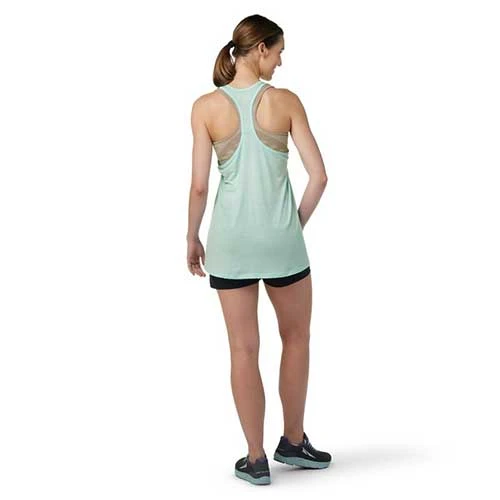 Smartwool Women's Merino Sport 120 Racerback Tank - Bleached Aqua Heather 3 Smartwool Women's Merino Sport 120 Racerback Tank - Bleached Aqua Heather