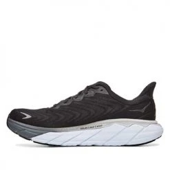 HOKA Shoes Men's Arahi 6 Running Shoe- Black/White - Wide (2E)