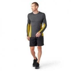 Smartwool Apparel Men's Merino Sport 150 Long Sleeve Crew - Charcoal Heather/Golden Olive