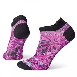 Smartwool Women's Performance Cycle Zero Cushion Dazed Daisy Print Low Ankle Socks - Meadow Mauve Accessories