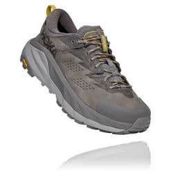 HOKA Shoes Men's Kaha Low GTX Trail Running Shoe - Charcoal Gray / Green Sheen - Regular (D)