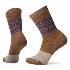 Smartwool Accessories Women's Everyday Color Block Cable Crew - Acorn-Bordeaux Marl