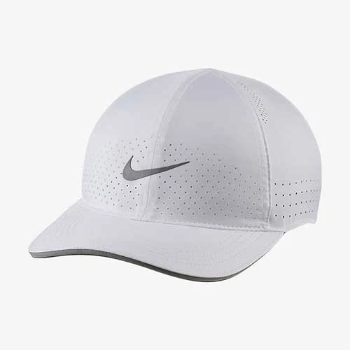 Nike Dri-Fit Aerobill Featherlight Perforated Running Cap - White Hats 1 Nike Dri-Fit Aerobill Featherlight Perforated Running Cap - White Hats