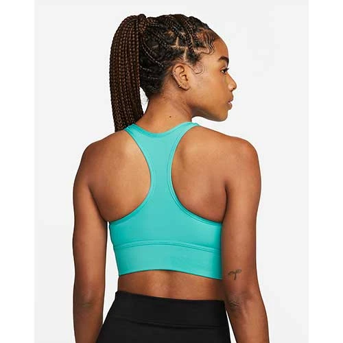 Women's Nike Dri-FIT Swoosh Medium-Support 1-Piece Padded Longline Sports Bra - Washed Teal Bras 2 Women's Nike Dri-FIT Swoosh Medium-Support 1-Piece Padded Longline Sports Bra - Washed Teal Bras