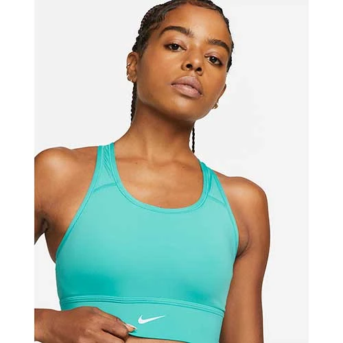 Women's Nike Dri-FIT Swoosh Medium-Support 1-Piece Padded Longline Sports Bra - Washed Teal Bras 3 Women's Nike Dri-FIT Swoosh Medium-Support 1-Piece Padded Longline Sports Bra - Washed Teal Bras