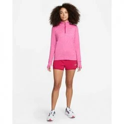 Women's Nike Dri-FIT Element 1/2 Zip Running Top - Mystic Hibiscus Tops