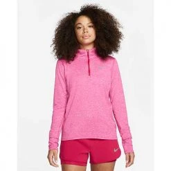 Women's Nike Dri-FIT Element 1/2 Zip Running Top - Mystic Hibiscus Tops