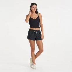 Vuori Women's Rib Crop Tank - Black Tops