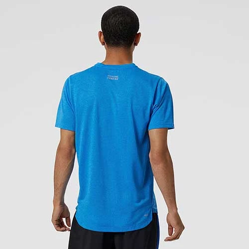 New Balance Men's Impact Run Short Sleeve - Serene Blue Heather 2 New Balance Men's Impact Run Short Sleeve - Serene Blue Heather