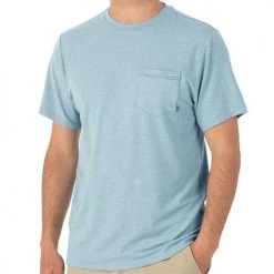 Free Fly Men's Bamboo Flex Pocket Tee - Heather Tide Tops