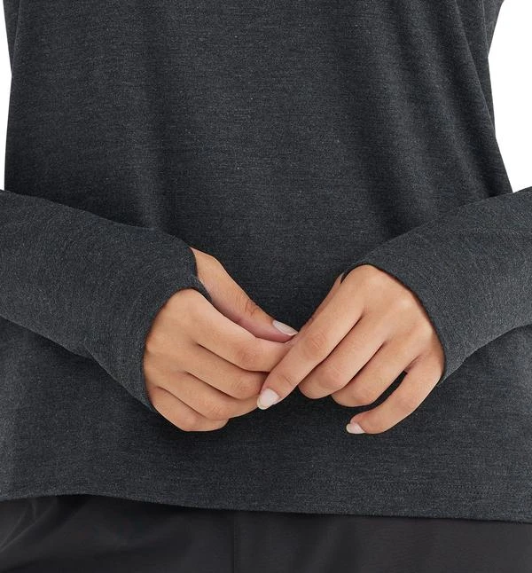 Free Fly Tops Women's Bamboo Flex Quarter Zip - Heather Black 5 Free Fly Tops Women's Bamboo Flex Quarter Zip - Heather Black