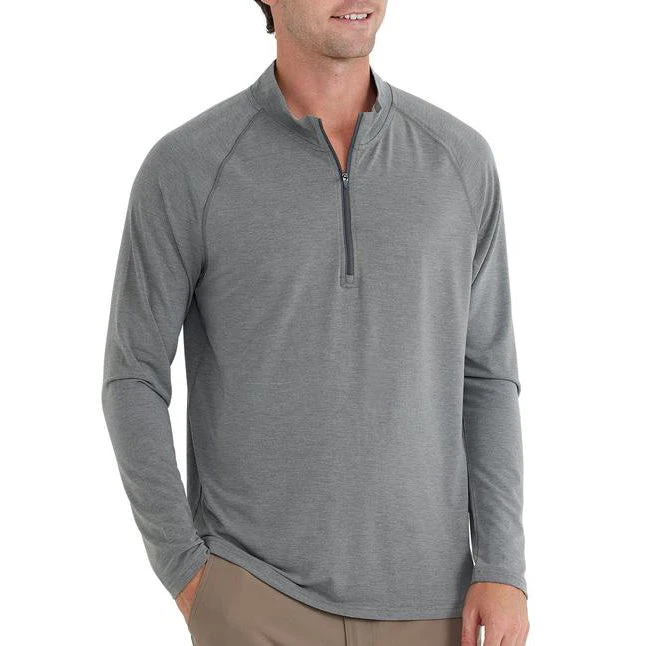 Free Fly Men's Bamboo Flex Quarter Zip - Heather Graphite Tops 1 Free Fly Men's Bamboo Flex Quarter Zip - Heather Graphite Tops